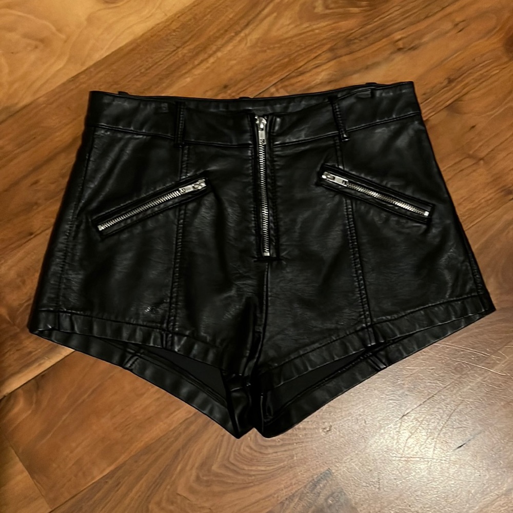 Nasty Gal Leather Short Shorts